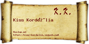 Kiss Kordélia névjegykártya